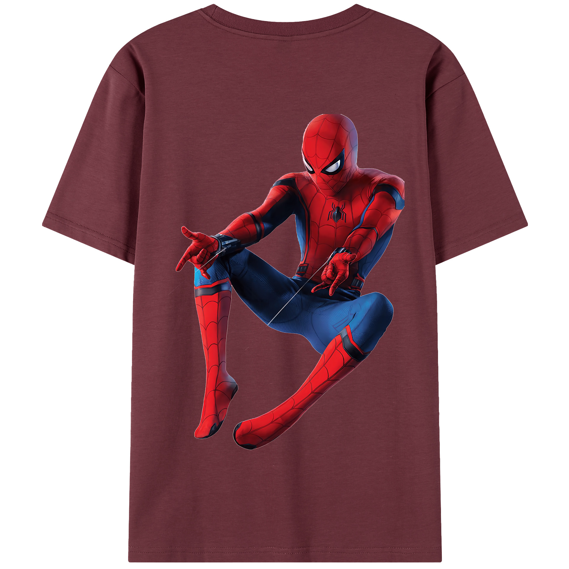 （画像用） Spider Man スパイダーマン 綿100％半袖Tシャツ（背面プリント）